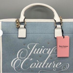 Juicy Couture Denim and White Tote